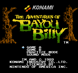Adventures of Bayou Billy, The (USA) Title Screen